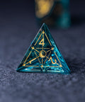 URWizards Dnd Blue Glass Engraved Dice Set Astrology Style - Urwizards