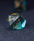 URWizards Dnd Blue Glass Engraved Dice Set Astrology Style - Urwizards