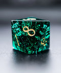 URWizards D&D Blast Emerald Glass Engraved Dice Set - Urwizards