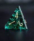 URWizards D&D Blast Emerald Glass Engraved Dice Set - Urwizards