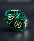 URWizards D&D Blast Emerald Glass Engraved Dice Set - Urwizards