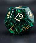 URWizards D&D Blast Emerald Glass Engraved Dice Set - Urwizards