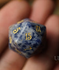 URWizards Dnd Blue Vein stone Engraved Dice Set - Urwizards