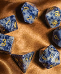URWizards Dnd Blue Vein stone Engraved Dice Set - Urwizards