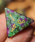 URWizards Dnd Ruby in Zoisite Gemstone Engraved Dice Set - Urwizards