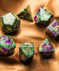 URWizards Dnd Ruby in Zoisite Gemstone Engraved Dice Set - Urwizards