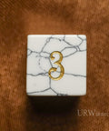 URWizards Dnd White Howlite Gemstone Engraved Dice Set - Urwizards