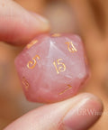 URWizards Dnd Engraved Rose Quartz D20 Dice - Urwizards