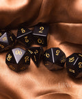 URWizards Dnd Obsidian Gemstone Engraved Dice Set - Urwizards