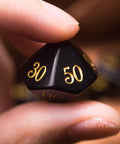 URWizards Dnd Obsidian Gemstone Engraved Dice Set - Urwizards
