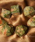 URWizards Dnd Unakite Gemstone Engraved Dice Set - Urwizards