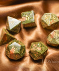 URWizards Dnd Unakite Gemstone Engraved Dice Set - Urwizards