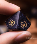 URWizards Dnd Blue Sandstone Gemstone Engraved Dice Set - Urwizards