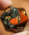 URWizards Dnd Bloodstone Gemstone Engraved Dice Set - Urwizards