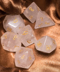 URWizards Dnd Clear Quartz Gemstone Engraved Dice Set - Urwizards