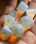 URWizards Dnd Opalite Gemstone Engraved Dice Set - Urwizards