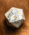 URWizards Dnd White Howlite Gemstone Engraved Dice Set - Urwizards