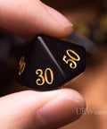 URWizards Dnd Obsidian Gemstone Engraved Dice Set - Urwizards