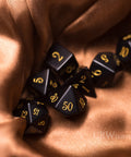URWizards Dnd Obsidian Gemstone Engraved Dice Set - Urwizards