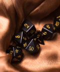 URWizards Dnd Obsidian Gemstone Engraved Dice Set - Urwizards