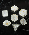 URWizards Dnd Clear Quartz Gemstone Engraved Dice Set - Urwizards