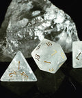 URWizards Dnd Clear Quartz Gemstone Engraved Dice Set - Urwizards