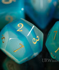 URWizards Dnd Blue Agate Gemstone Engraved Dice Set - Urwizards