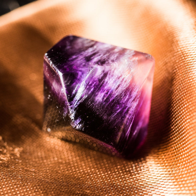 Dnd Purple Flurorite Gemstone Engraved Dice Set - Urwizards