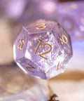 URWizards Dnd Lavender Amethyst Engraved Dice Set - Urwizards