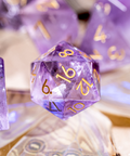 URWizards Dnd Lavender Amethyst Engraved Dice Set - Urwizards