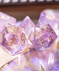 URWizards Dnd Lavender Amethyst Engraved Dice Set - Urwizards