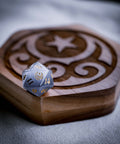 URWizards Dnd Grey Cat's Eye Engraved Dice Set Moon Star Style - Urwizards